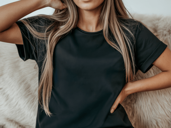 Black T-Shirt Mockup Luxury Aesthetic