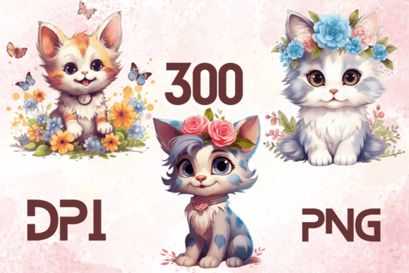 Cute Lovely Baby Cats Sublimation 01: Elevate Your DIY Projects with Adorable 3D Cat Illustrations