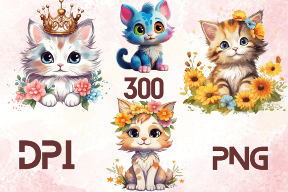 Cute Lovely Baby Cats Sublimation 14: Premium Design Assets