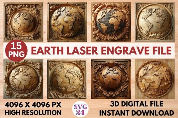 Elevate Your Craft with the Earth Laser Engrave File and Amazing 3D Laser Engrave PNG Collection
