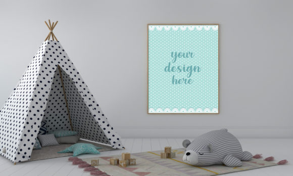 Elevate Your Portfolio and Product Line with a High-Quality Kids Bedroom Frame Mockup