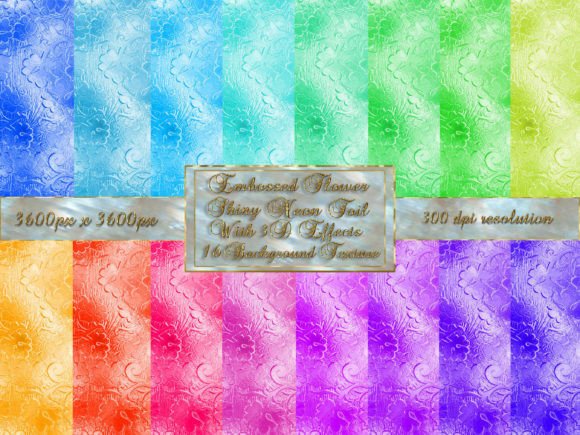 Embossed Flower Shiny Neon Foil: Elevate Your Digital Designs