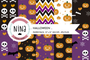 Halloween Digital Paper Pack, Pumpkins
