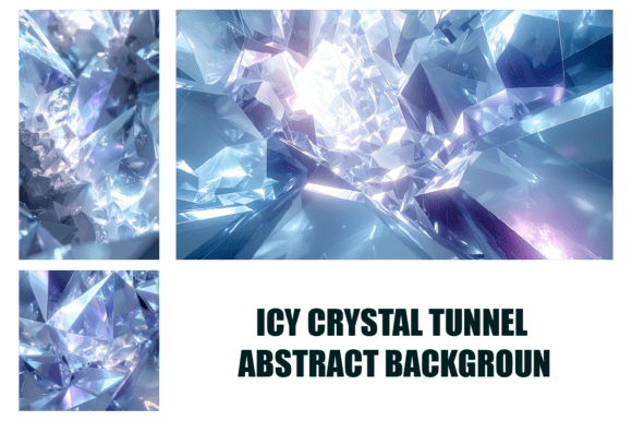 Icy Crystal Tunnel Abstract Background: A Futuristic Visual for Creative Projects