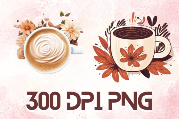 Latte Watercolor Floral Coffee Cups 10: Elevating Visual Storytelling with Artistic Precision