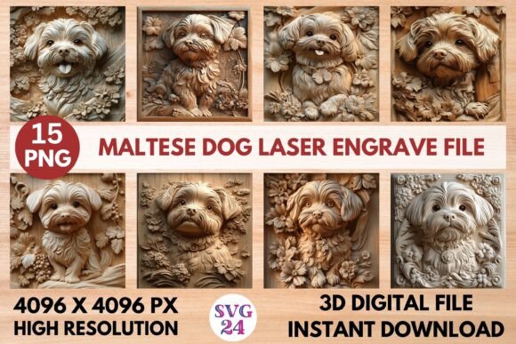 Maltese Dog Laser Engrave File