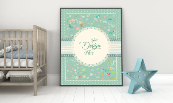 Minimalist Kids Bedroom and Empty Frame: A Strategic Mockup for Creative Professionals