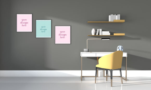 Minimalist Teenager Study Room Frames