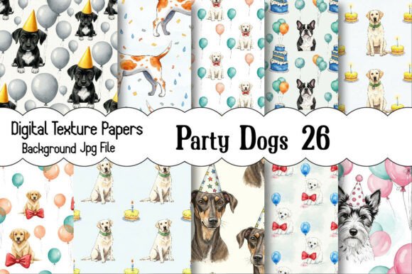 Party Dogs Seamless Digital Paper