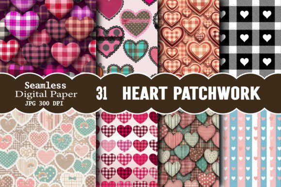 Seamless Heart Patchwork Mix Pattern: A Creative Design for Every Occasion
