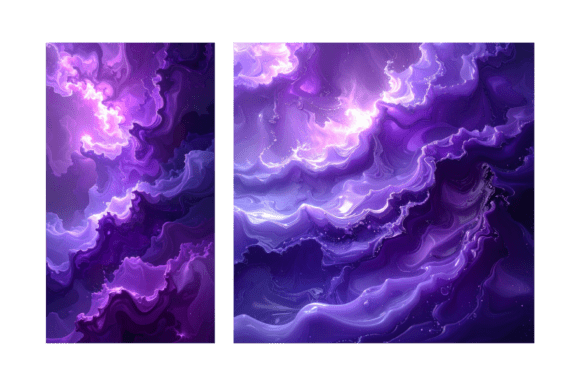 Vibrant Violet Nebula Abstract Art: A Dynamic Visual Asset for Creative Projects